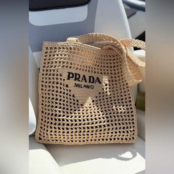 Chic Handmade Prada-Style Crochet Tote - Picture 1 of 4